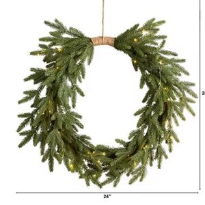 Holiday Wreath -prelit 24"
